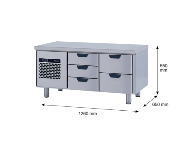 Porkka - Grillkylbänk GNL - Kylaggregat, 2 Moduler - Mått: 1260 x 650 x 650 mm - 26