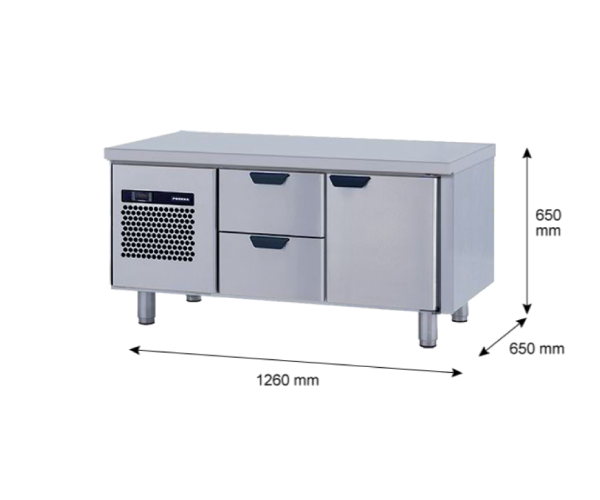 Porkka - Grillkylbänk GNL - Kylaggregat, 2 Moduler - Mått: 1260 x 650 x 650 mm - 22
