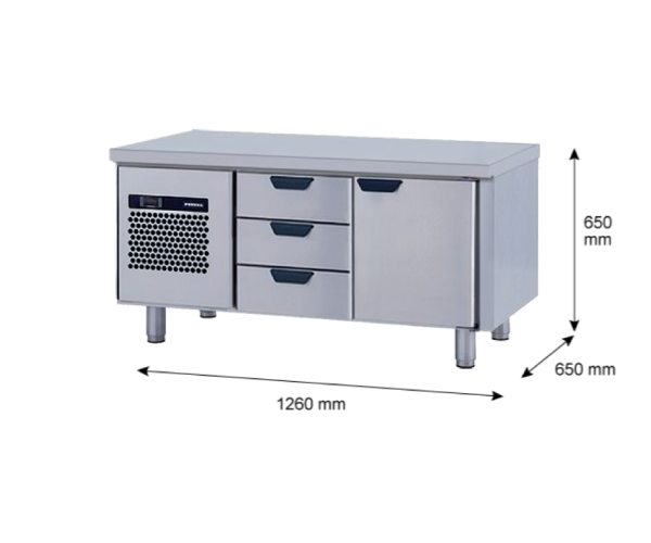 Porkka - Grillkylbänk GNL - Kylaggregat, 2 Moduler - Mått: 1260 x 650 x 650 mm - 25