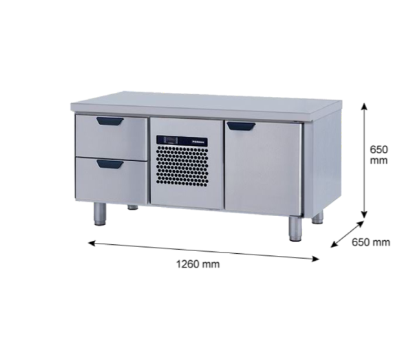 Porkka - Grillkylbänk GNL - Kylaggregat, 2 Moduler - Mått: 1260 x 650 x 650 mm - 4