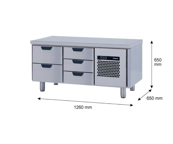 Porkka - Grillkylbänk GNL - Kylaggregat, 2 Moduler - Mått: 1260 x 650 x 650 mm - 15