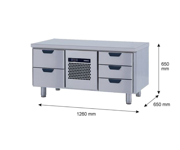 Porkka - Grillkylbänk GNL - Kylaggregat, 2 Moduler - Mått: 1260 x 650 x 650 mm - 6