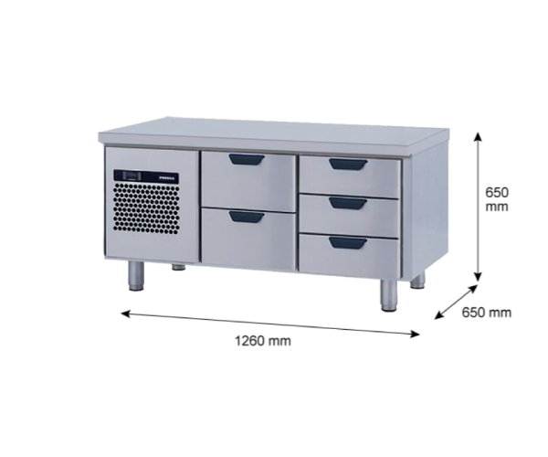 Porkka - Grillkylbänk GNL - Kylaggregat, 2 Moduler - Mått: 1260 x 650 x 650 mm - 24