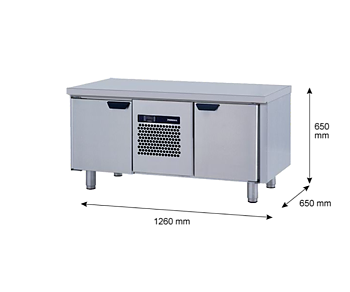 Porkka - Grillkylbänk GNL - Kylaggregat, 2 Moduler - Mått: 1260 x 650 x 650 mm