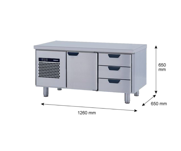 Porkka - Grillkylbänk GNL - Kylaggregat, 2 Moduler - Mått: 1260 x 650 x 650 mm - 21