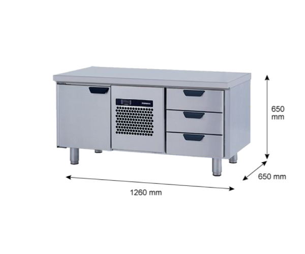 Porkka - Grillkylbänk GNL - Kylaggregat, 2 Moduler - Mått: 1260 x 650 x 650 mm - 3