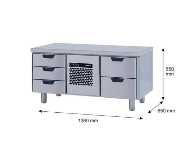 Porkka - Grillkylbänk GNL - Kylaggregat, 2 Moduler - Mått: 1260 x 650 x 650 mm - 8