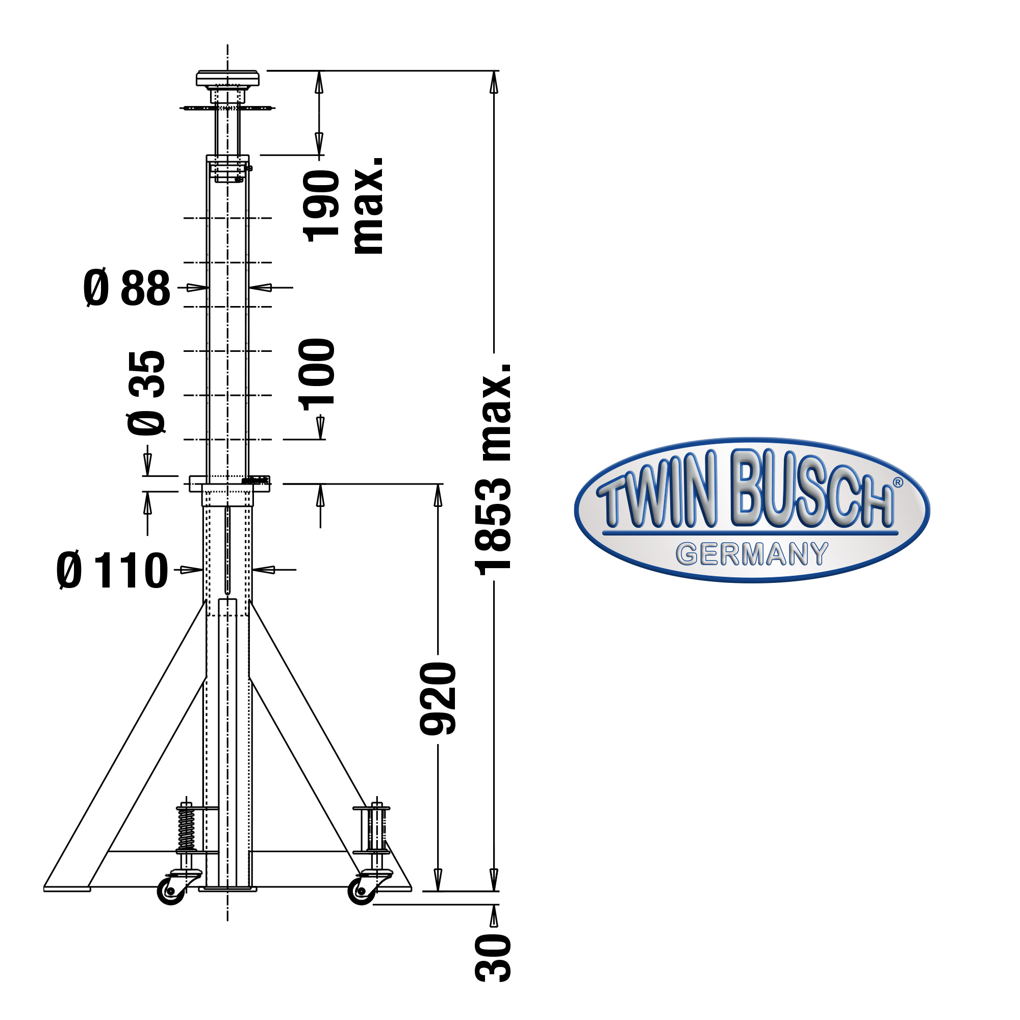 Pallbock axelstativ 7500 kg Grey Line - 6