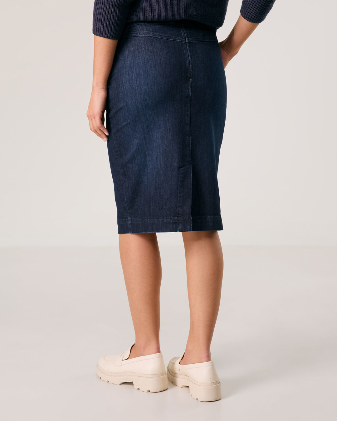 Jeanskjol snedfickor mörk denim - 4