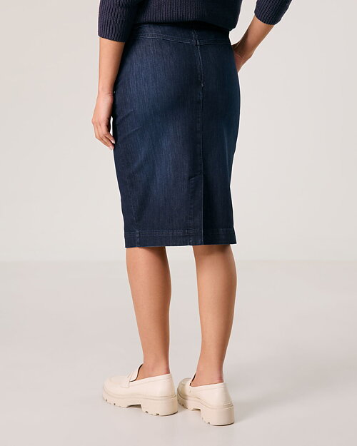 Jeanskjol snedfickor mörk denim - 4