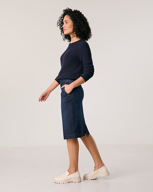 Jeanskjol snedfickor mörk denim - 2