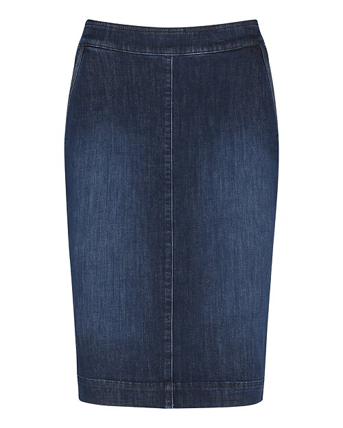 Jeanskjol snedfickor mörk denim - 6