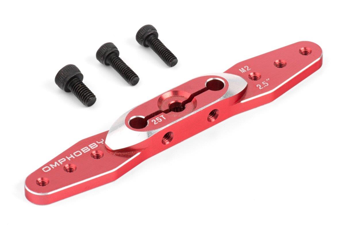 OMP Servo arm Double 64mm (2,5 Inches) 25teeth M3 - red