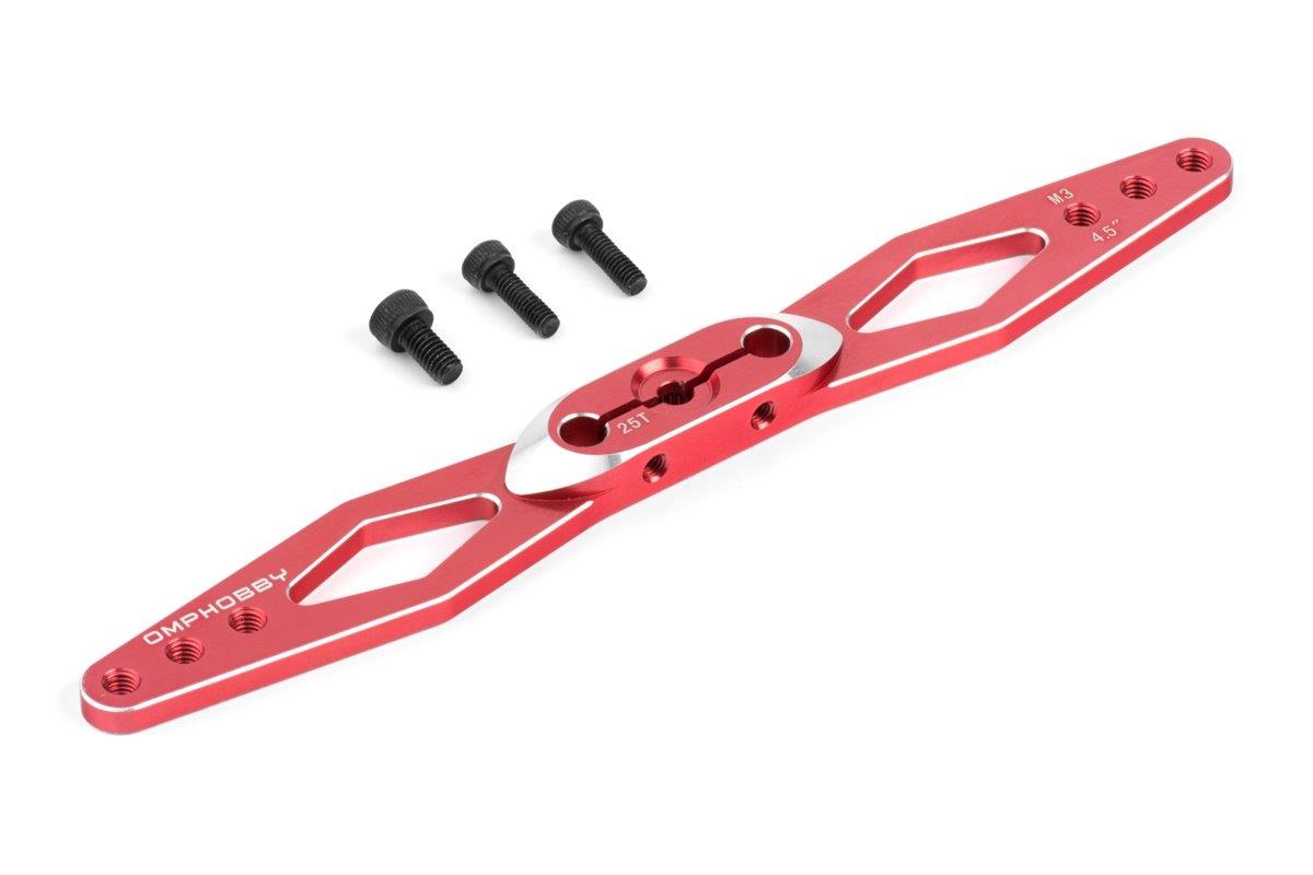 OMP Servo arm Double 114mm (4,5 Inches) 25teeth M3 - red