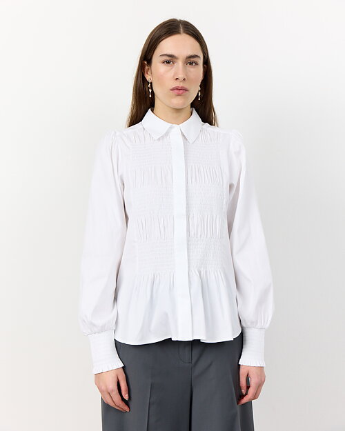 Blus Isla Solid 117 med resår/stretch vit