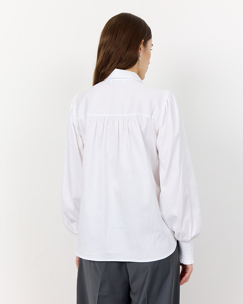 Blus Isla Solid 117 med resår/stretch vit