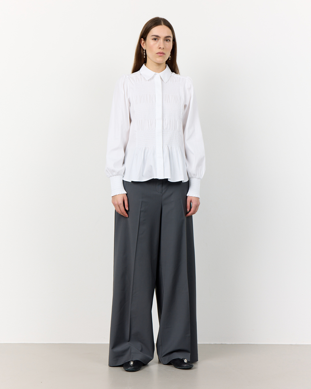 Blus Isla Solid 117 med resår/stretch vit - 3