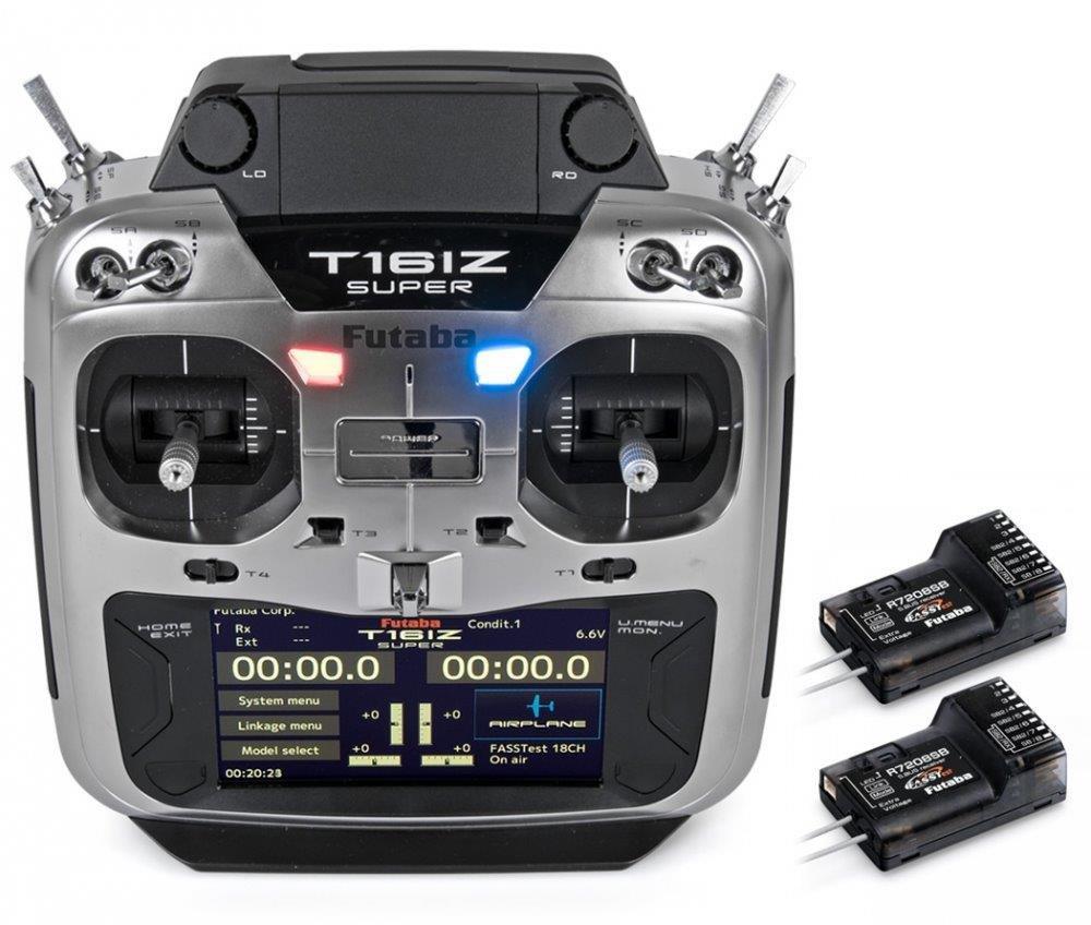 Futaba T16IZ-SUPER Radio Mode-2, 2st R7208SB - FASSTest, T-FHSS, S-FHSS