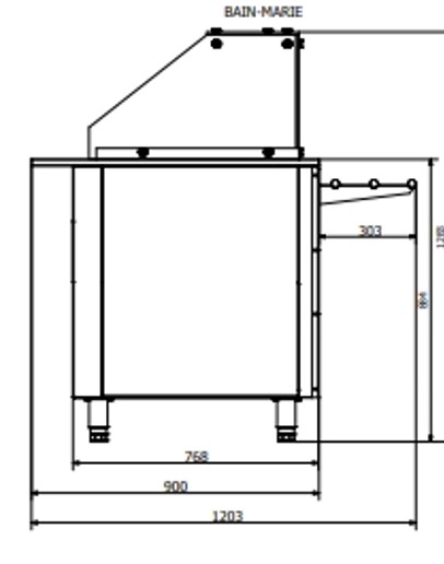 Buffébord / -bänk 5 GN 1/1 Bain Marie 2000 - 2