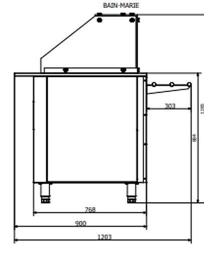 Buffébord / -bänk 5 GN 1/1 Bain Marie 2000