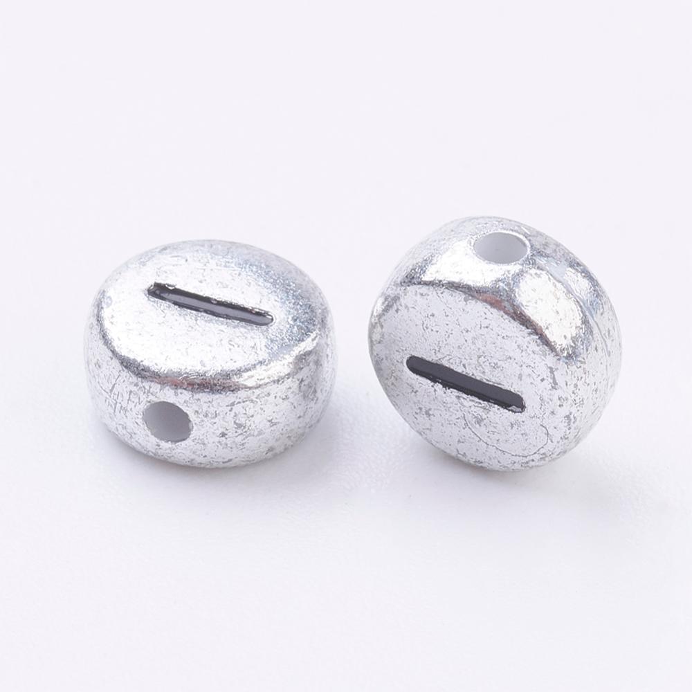 Bokstavspärlor silver 100-pack - 10