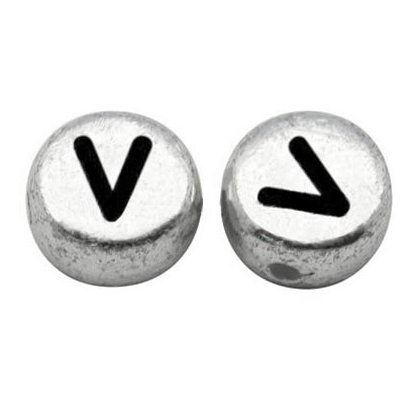 Bokstavspärlor silver 100-pack - 20
