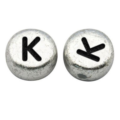 Bokstavspärlor silver 100-pack - 12