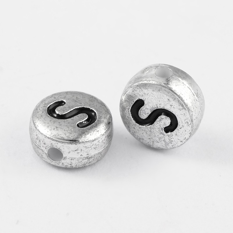 Bokstavspärlor silver 100-pack - 17