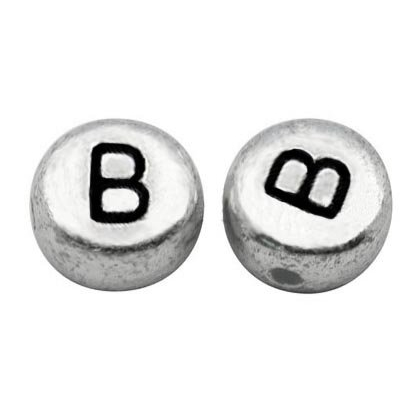 Bokstavspärlor silver 100-pack - 3
