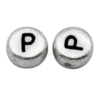 Bokstavspärlor silver 100-pack - 16