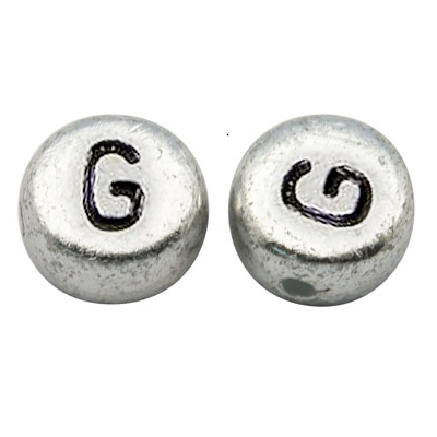 Bokstavspärlor silver 100-pack - 8