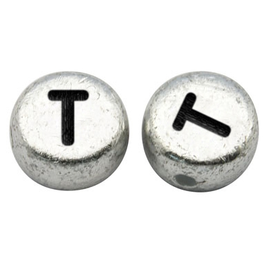 Bokstavspärlor silver 100-pack - 18