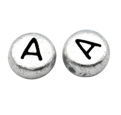 Bokstavspärlor silver 100-pack - 2