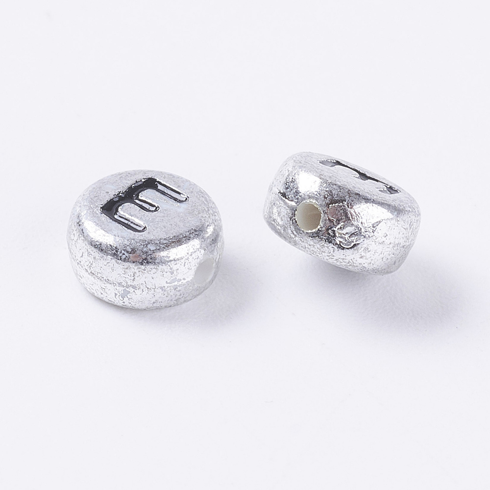 Bokstavspärlor silver 100-pack - 6