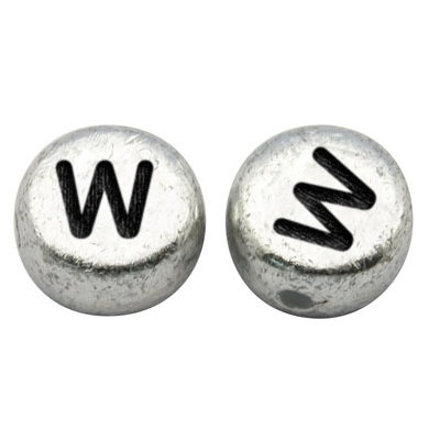 Bokstavspärlor silver 100-pack - 21