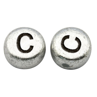 Bokstavspärlor silver 100-pack - 4