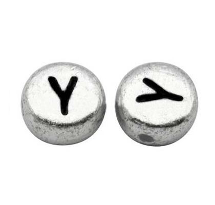 Bokstavspärlor silver 100-pack - 22