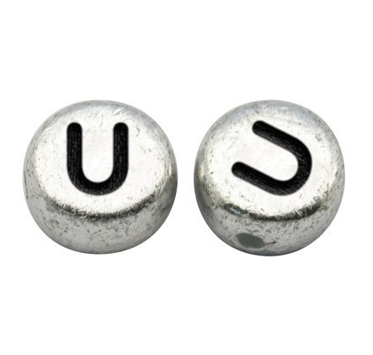 Bokstavspärlor silver 100-pack - 19