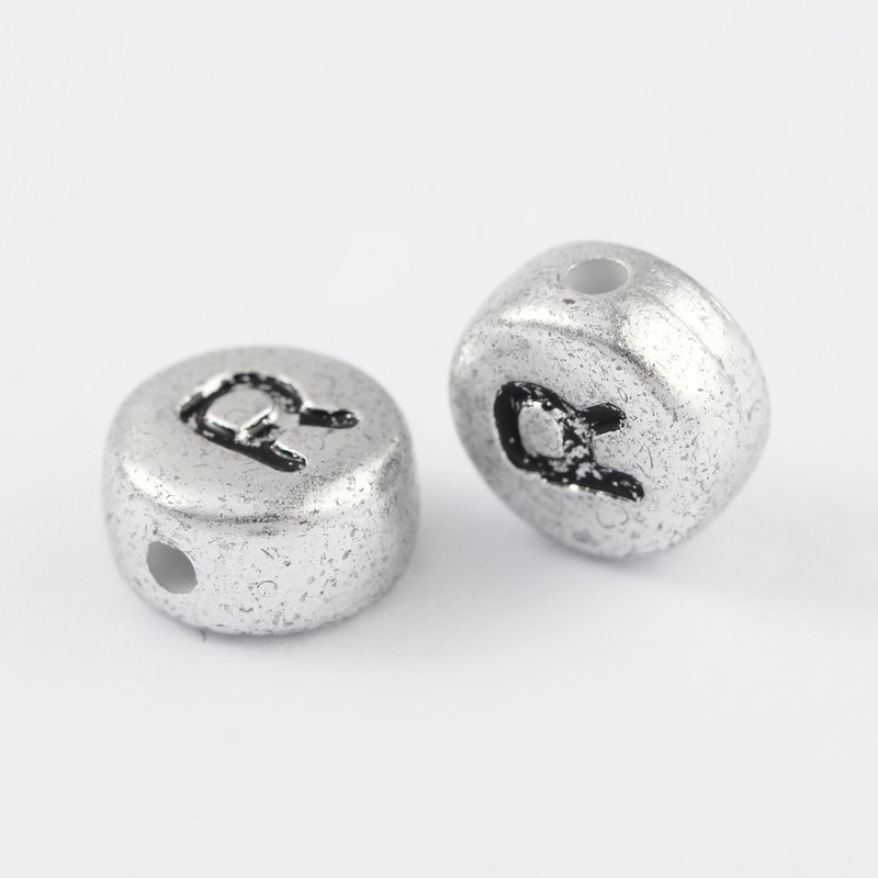 Bokstavspärlor silver 100-pack - 15