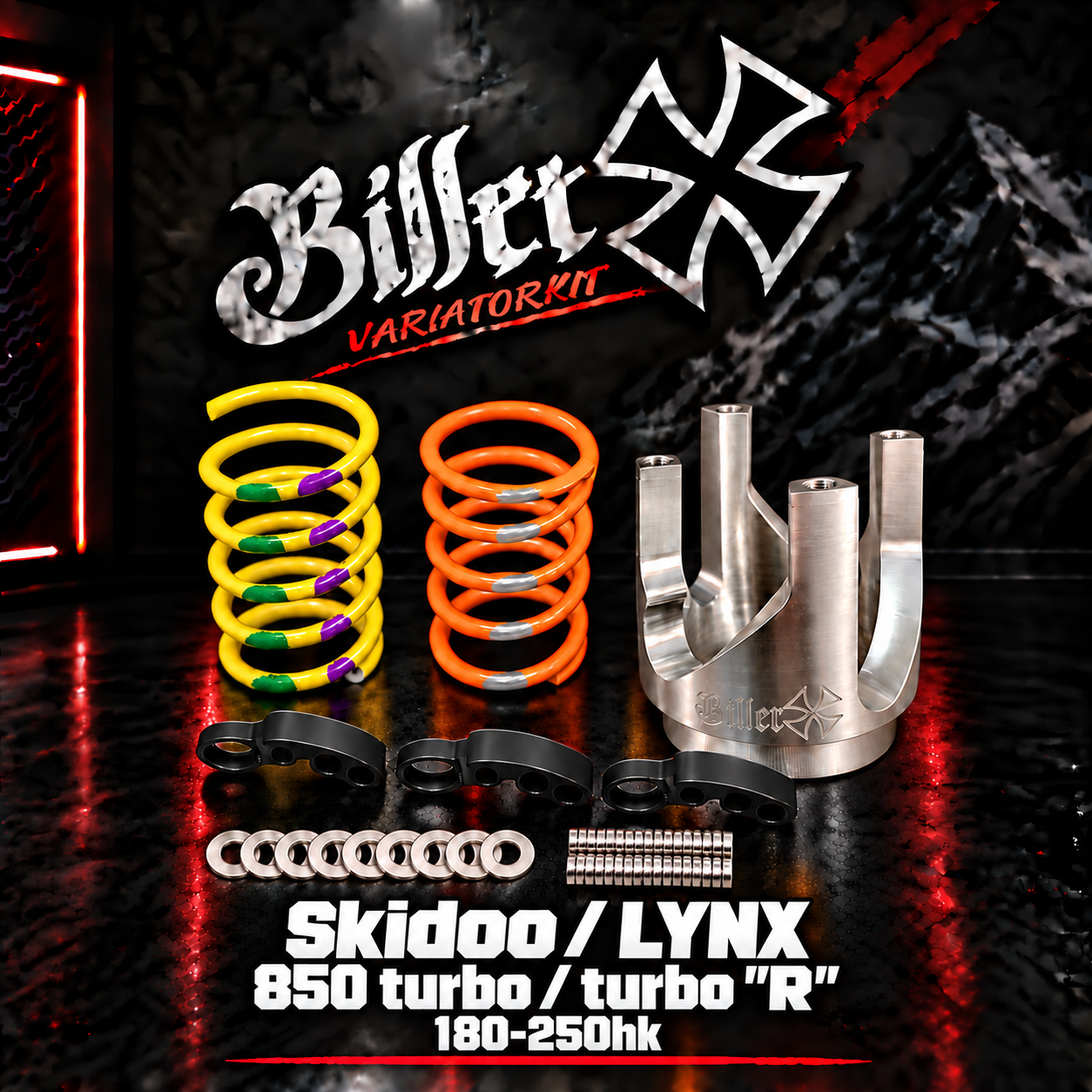 BilletX 850 TURBO Variatorkit 180-250HK  Maptune steg 1 & 2 eller eftermarknads TURBO