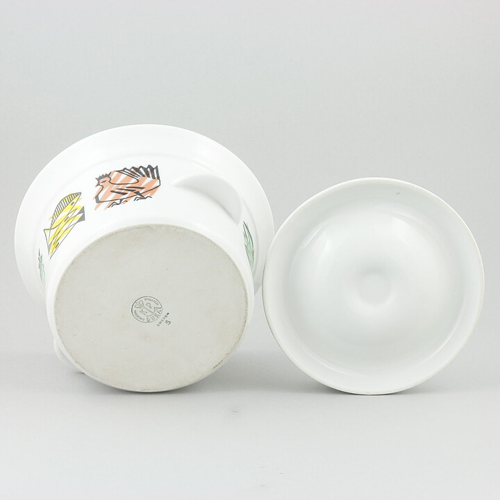 Pot with Animals and Fruits Decor from Karlskrona 20 cm (Dukat 1960s)
