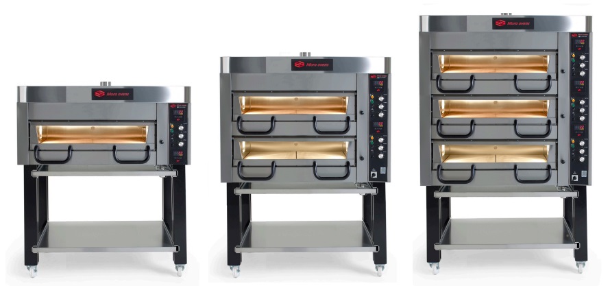 Pizzaugn B 1250 mm P40 Elektronisk i rostfritt med stativ Mora ovens