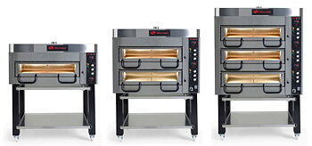 Pizzaugn B 1250 mm P40 Elektronisk i rostfritt med stativ Mora ovens