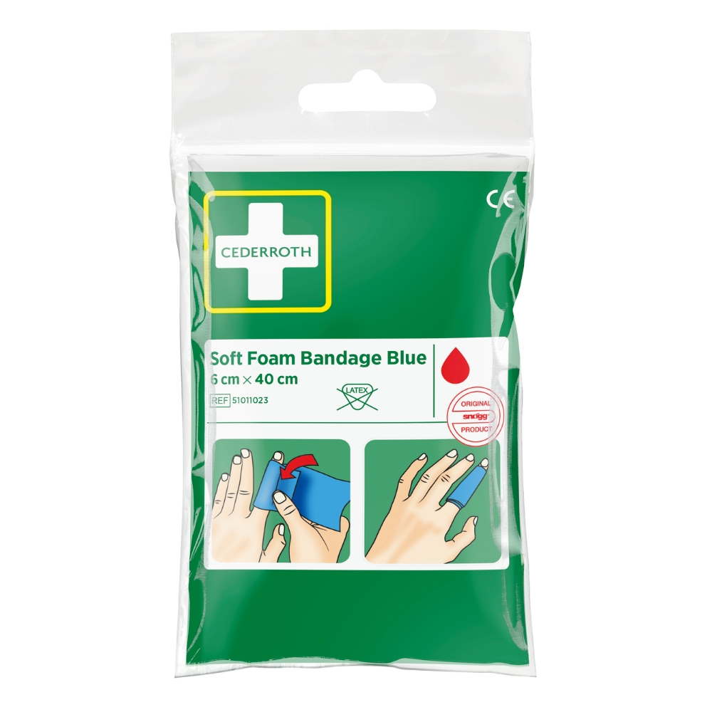 Soft foam bandage blå 6x40cm