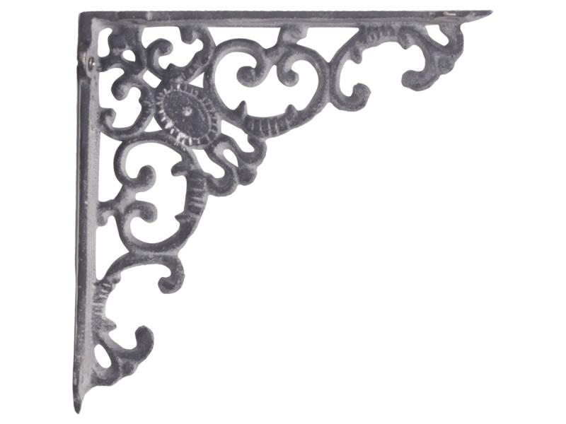 Antikgrå zinkgrå konsoll hyllbärare gjutjärn snirklig shabby chic lantlig stil - 2
