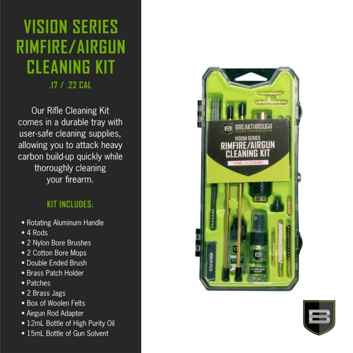 Breakthrough Vision Series Rimfire & Airgun Cleaning Kit - .17 & .22 3