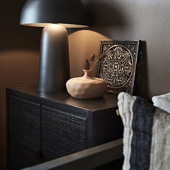 FUNGI Bordslampa Mörgkrå L