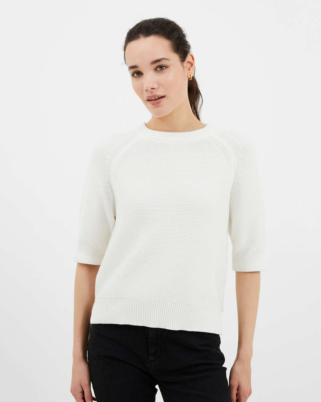 Bomullsjumper Lily Mozart offwhite
