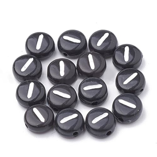 Bokstavspärla 7 mm svart välj bokstav 50 st - 10