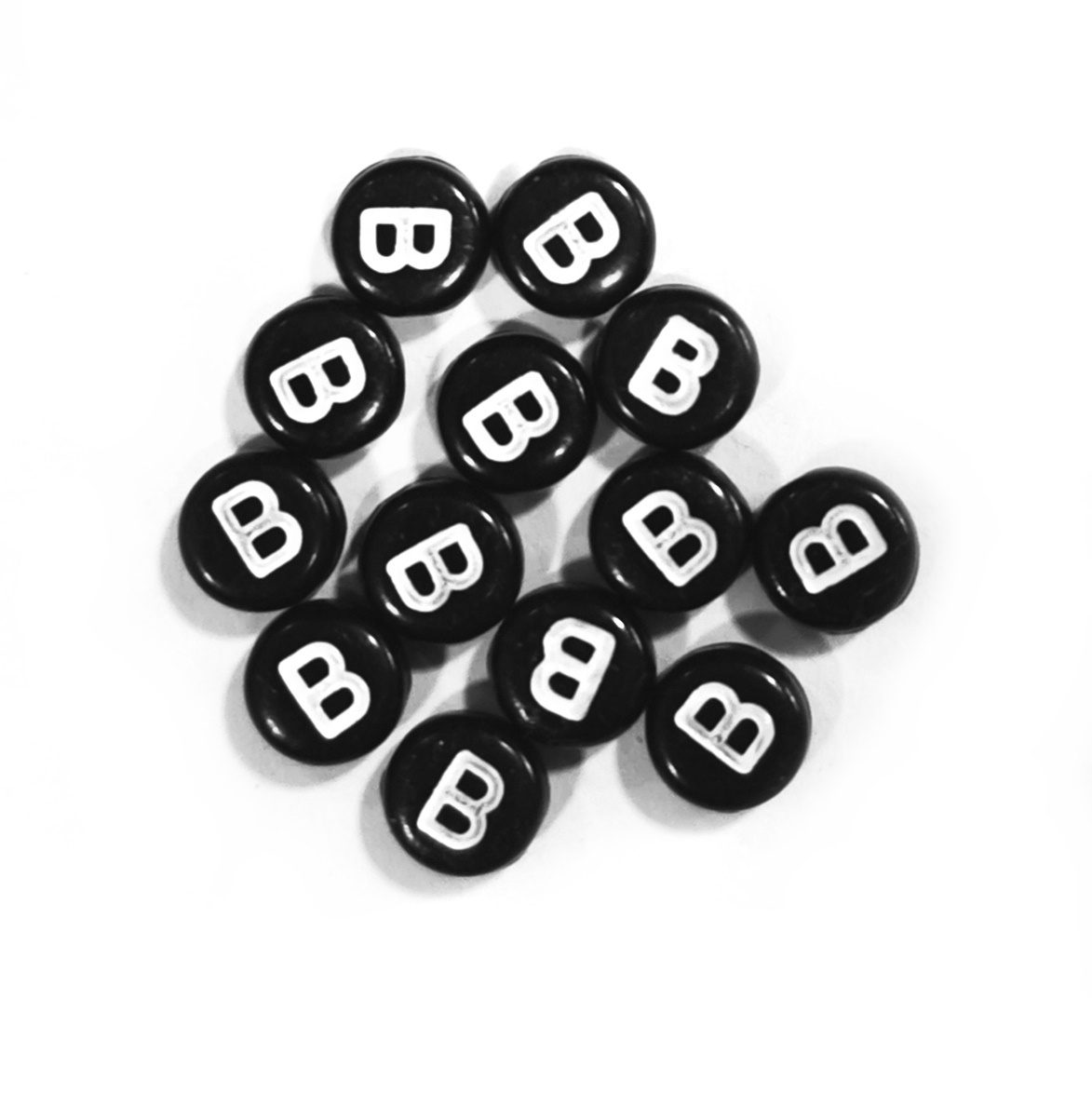 Bokstavspärla 7 mm svart välj bokstav 50 st - 3